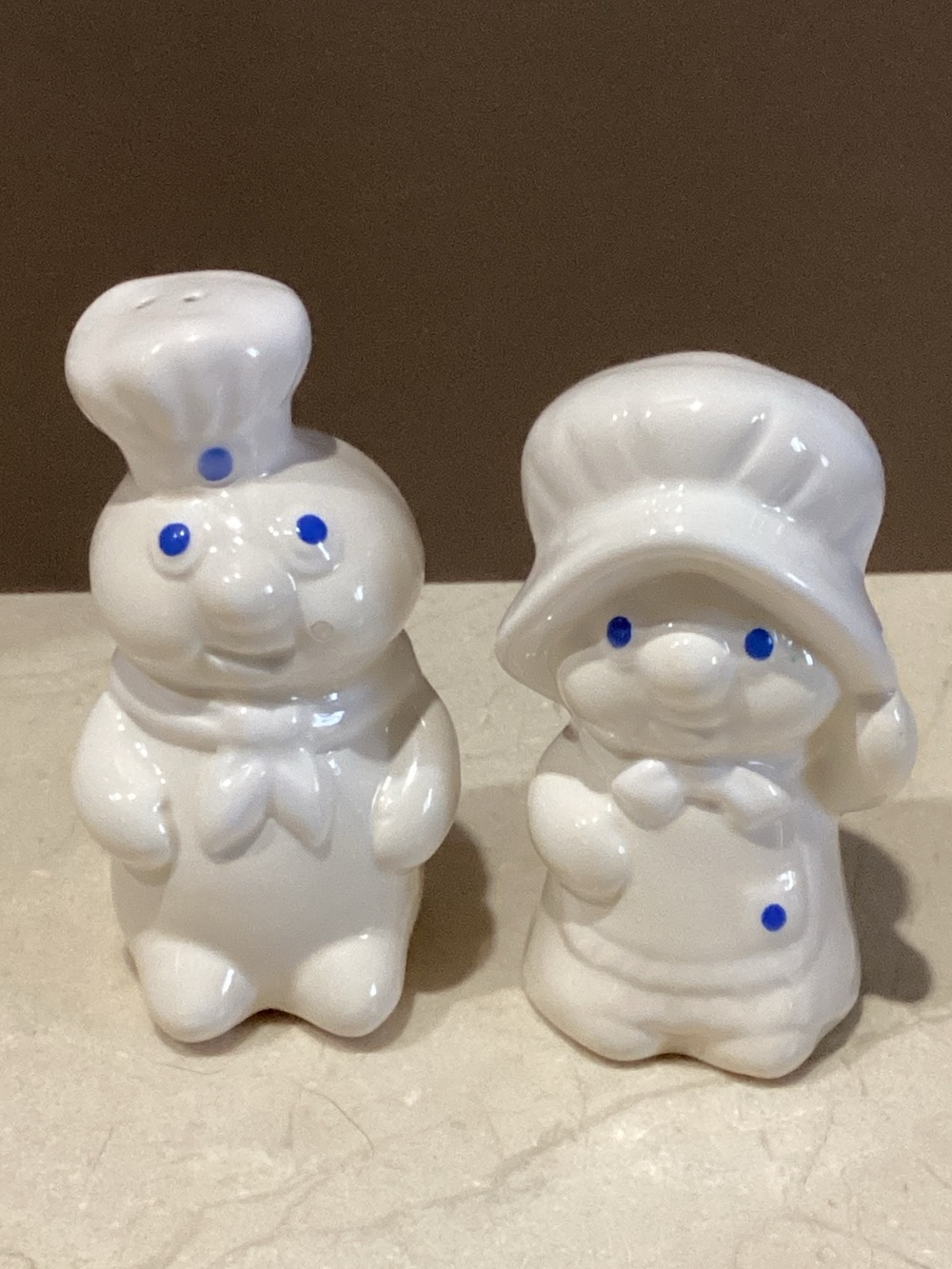 Pillsbury Dough Boy Salt and Pepper Shaker Set Poppin and Poppi Vintage 1988